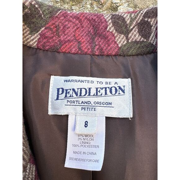 Women’s Vintage Pendleton Floral Tapestry Blazer Size 8 Wool - Picture 3 of 3